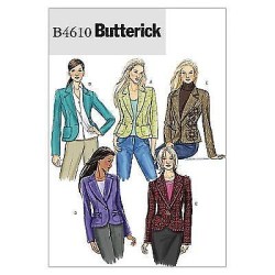 4610 BUTTERICK EZ LINED FIT PRINCESS 1 BUTTON JACKET PATTERN 6-12, 14-20
